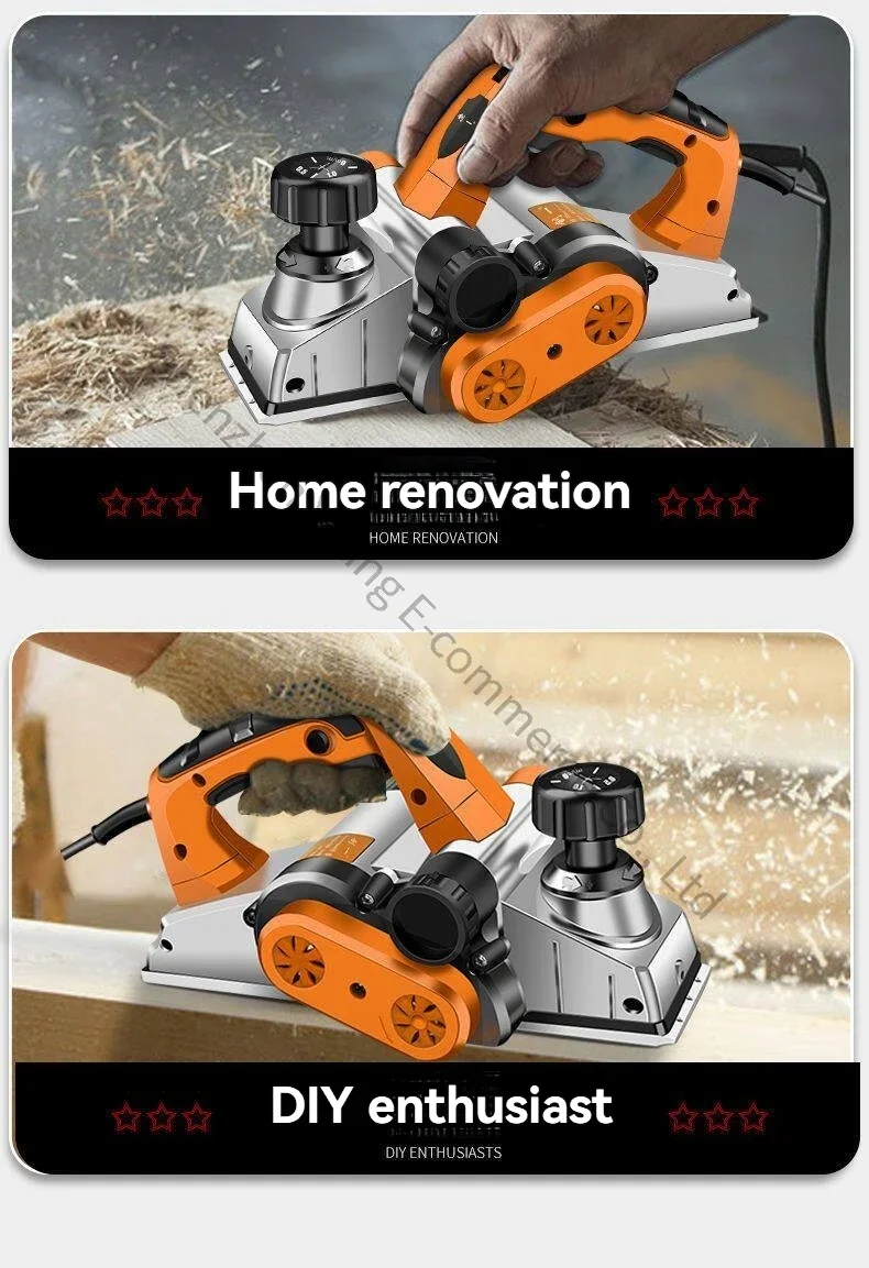 Portable Electric Planer Woodworking Planer, Household Multifunctional Hand Push Electric Planer