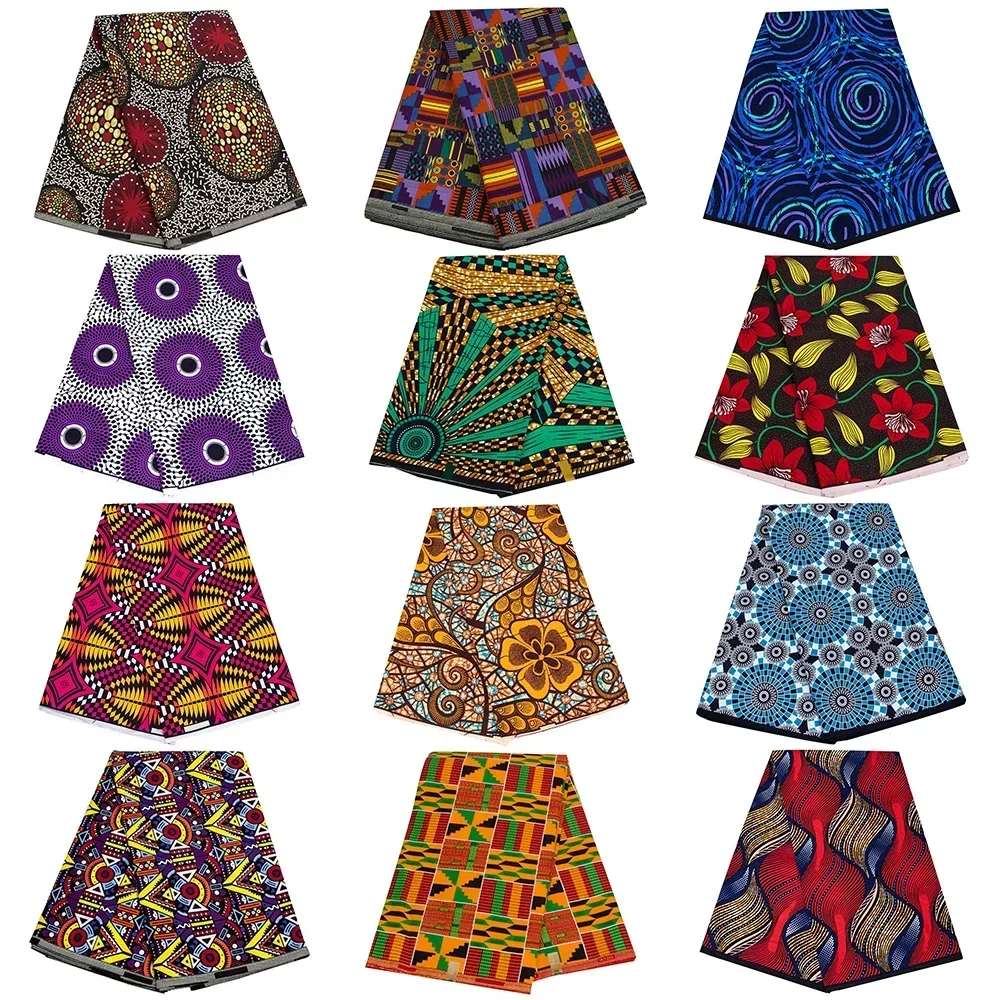 Tela ankara de algodón con estampado de cera real africana, 100% nuevo diseño, tela de retales africana de cera para vestido, A-29 2023