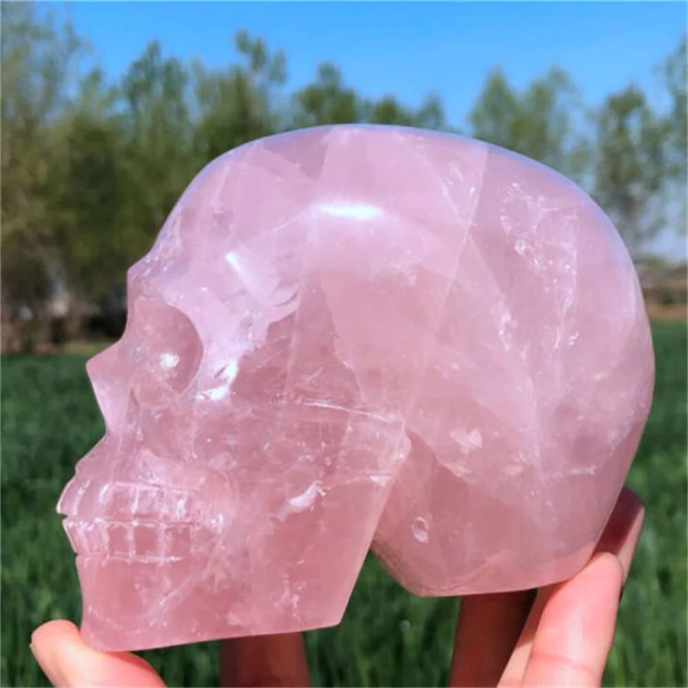 Natural Healing pink Crystal cranium Stone and natural mineral Reiki Quartz stone, Crystal cranium stone, Energy healing stone