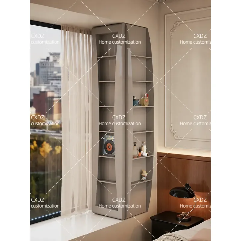 Modern Light Luxury Bay Window Cabinet Simple Balcony Sunscreen Storage Unit Corner Sill Organizer Open Vertical Shelf for