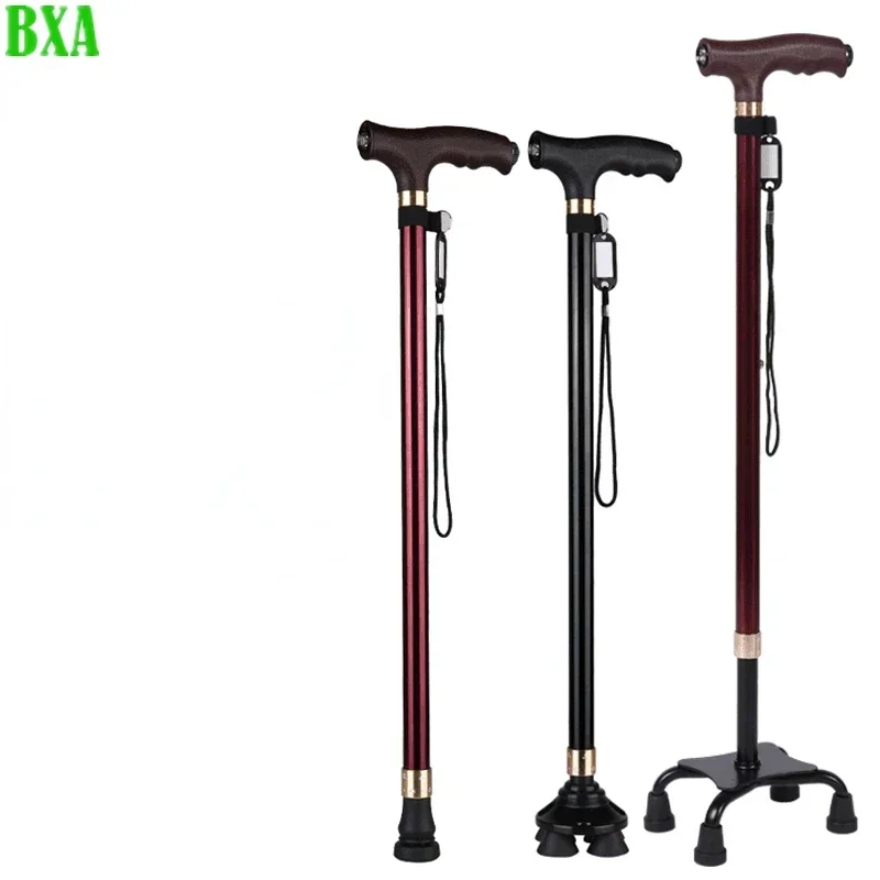 

Non-slip Retractable Walking Stick Elderly Mother Father Mobility Impairment LED Light Walking Stick Aluminum Metal Crutches