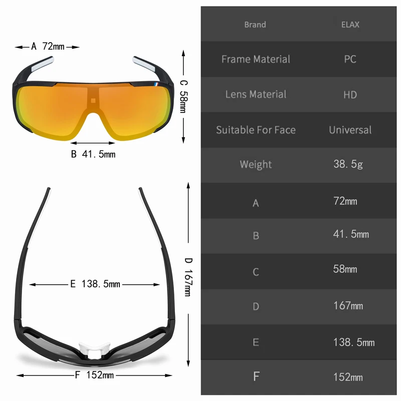 ELmankind-Lunettes de soleil polarisées et photochromiques pour hommes et femmes, lunettes de cyclisme, lunettes de pêche en plein air, lunettes de