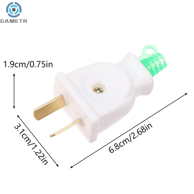 Connecteur de prise électrique recâblé, prise d'alimentation à 2 broches, prises de rechange, câble d'extension d'alimentation, haute puissance, 250V, 2,5 A