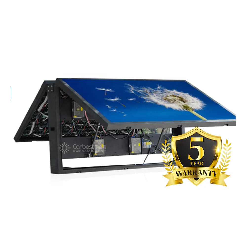 Outdoor Double Sided Screen Digital Signalisation Signage Guangzhou 2 Side Billboard Hydraulic Pole Hanging Panel Led Screen