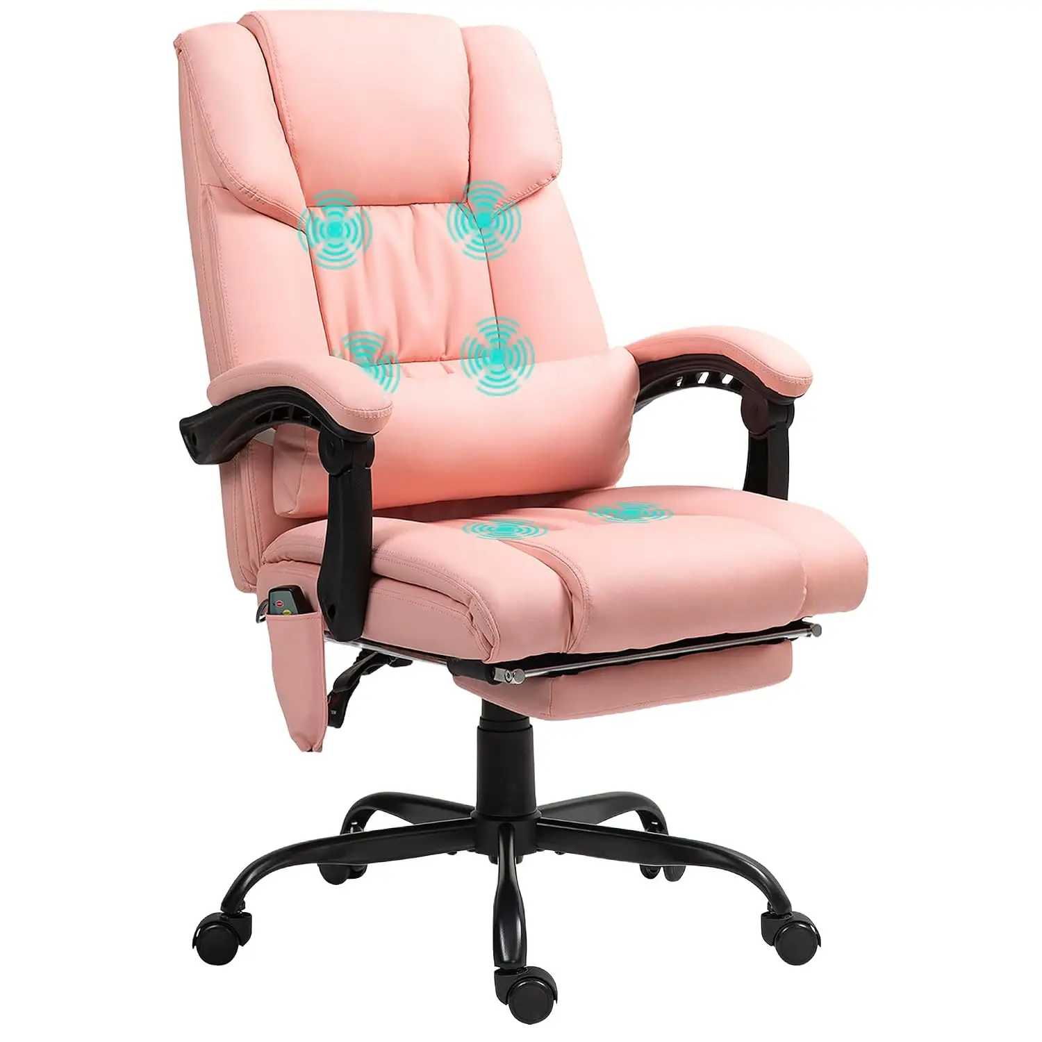 High Back Massage Office Chair 6 Vibration Points Remote Pink, Customized