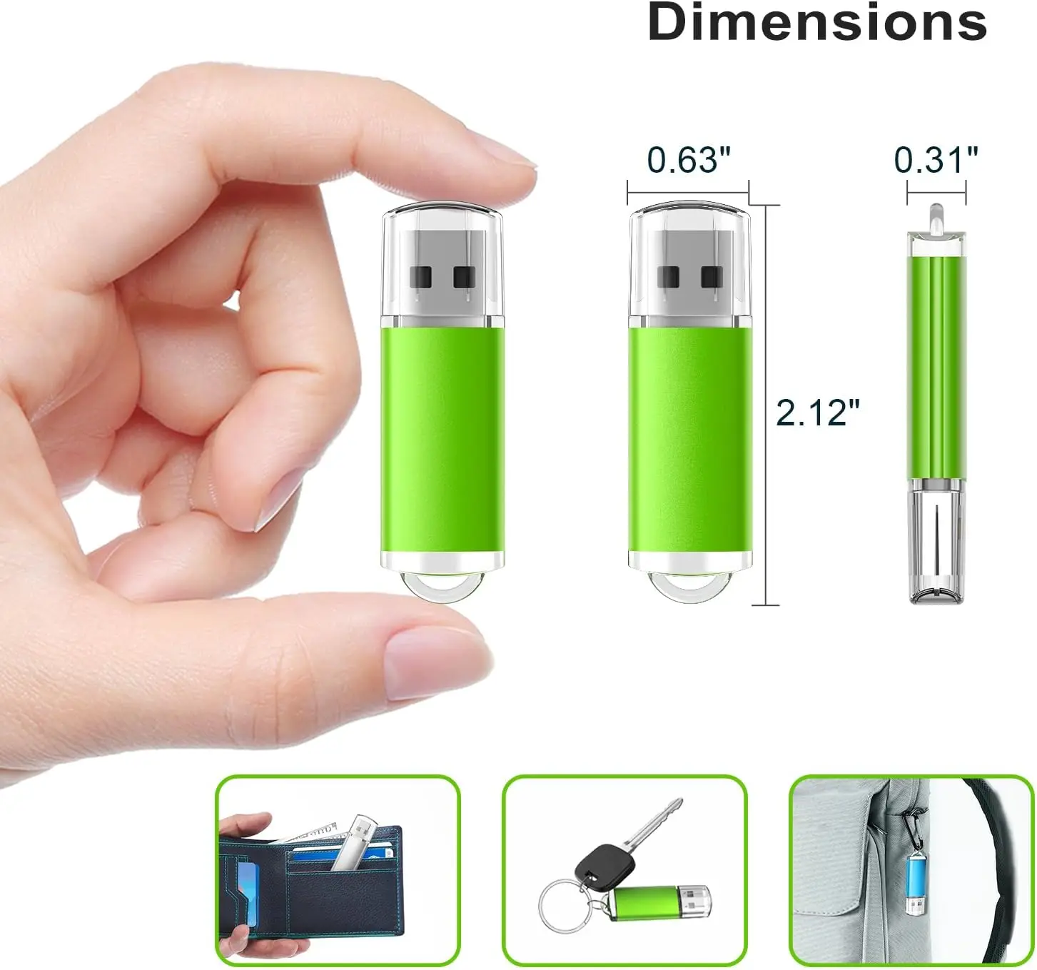 10 عبوات من محركات أقراص فلاش USB في 5 ألوان عشوائية USB 2.0 بالجملة وعصي الذاكرة السائبة