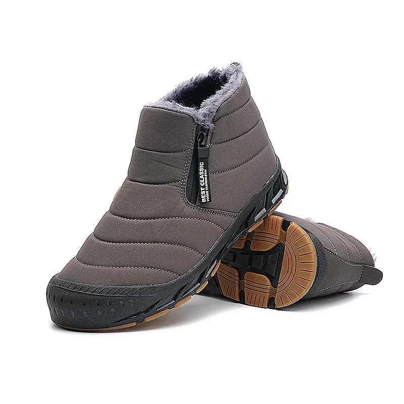 Botas de nieve impermeables para hombre, botines cálidos de felpa para hombre, zapatillas de deporte para exteriores, talla grande, Invierno