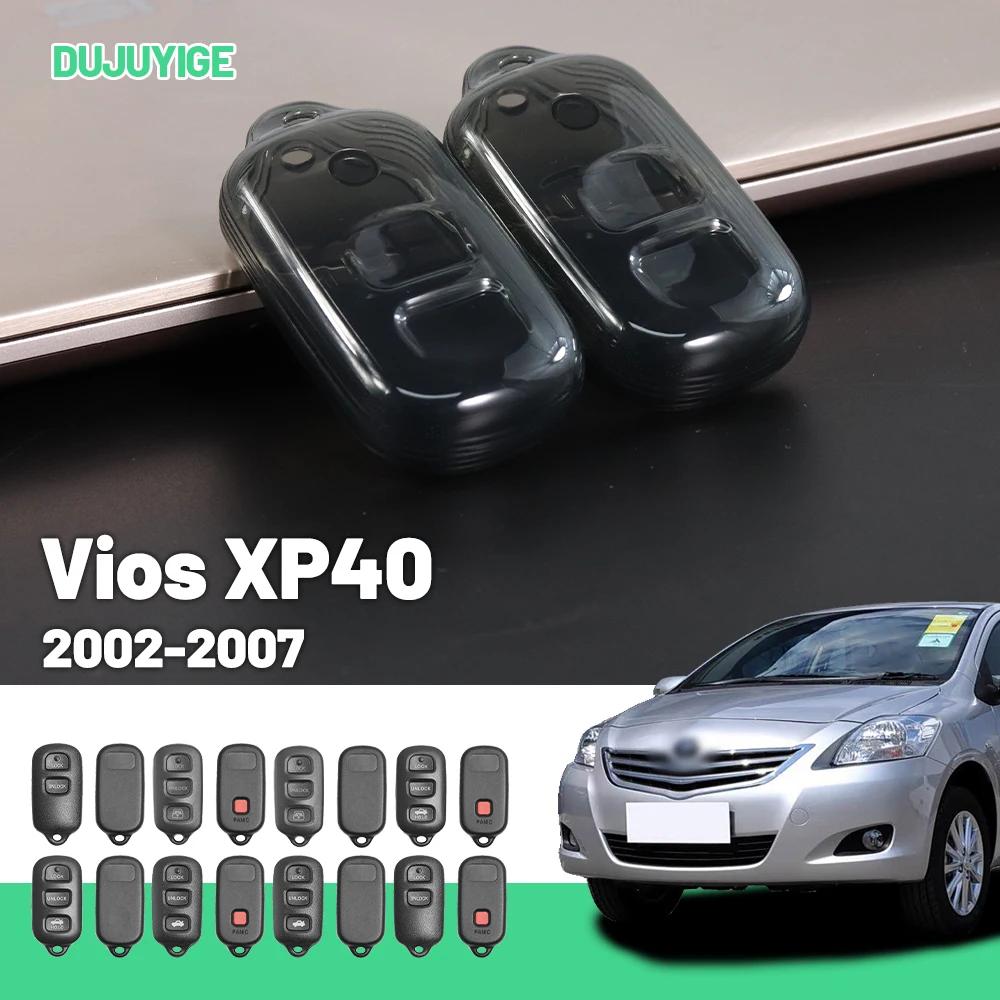 

Прозрачный чехол для ключей из ТПУ для Toyota Vios XP40 2002-2007, защитный чехол для брелока, автомобильные аксессуары 2003 2004 2005 2006
