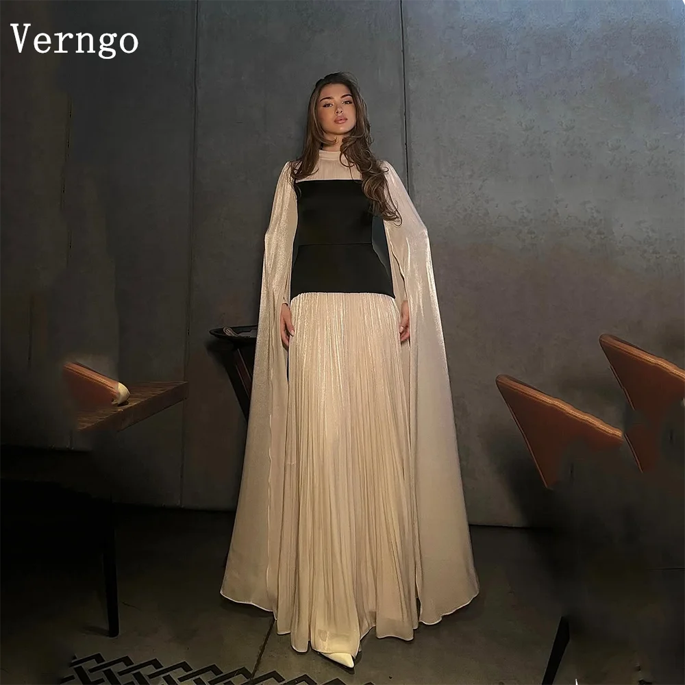 

Verngo Light Brown Silk Evening Dresses O Neck A Line Formal Occasion Dresses Elegant Maxi Prom Party Gowns Customized