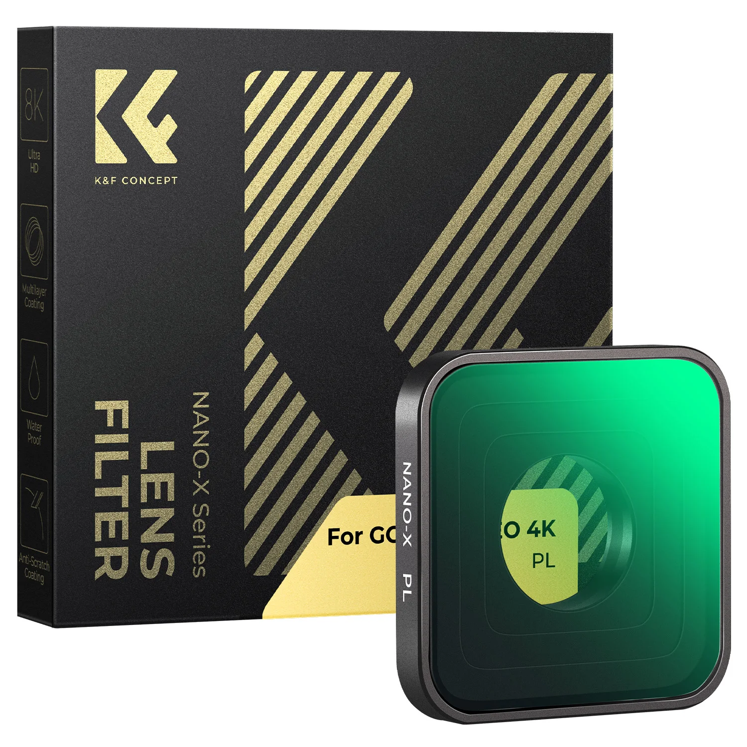 

K&F CONCEPT Premium Linear Polarizing PL Filter for Gopro HERO 4K Action Camera Multi Coated HD Optical Glass Reduce Glare Frame