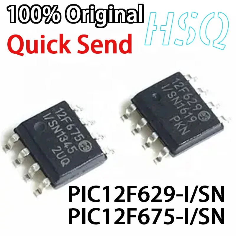 5PCS PIC12F675-I/SN PIC12F629-I/SN 12F675 12F629 SMD SOP8 Chip 8-bit Flash Microcontroller