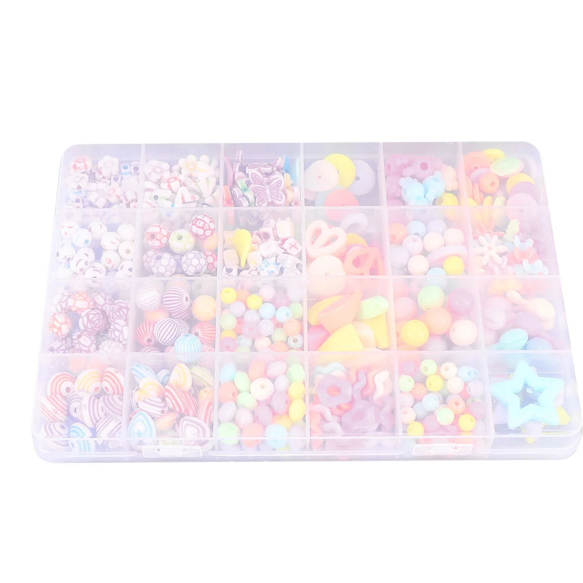 1Set DIY String Beads Material Kit Bright Colorful Plastic Beads for Kids Educational Creativity Development Handmade Necklace