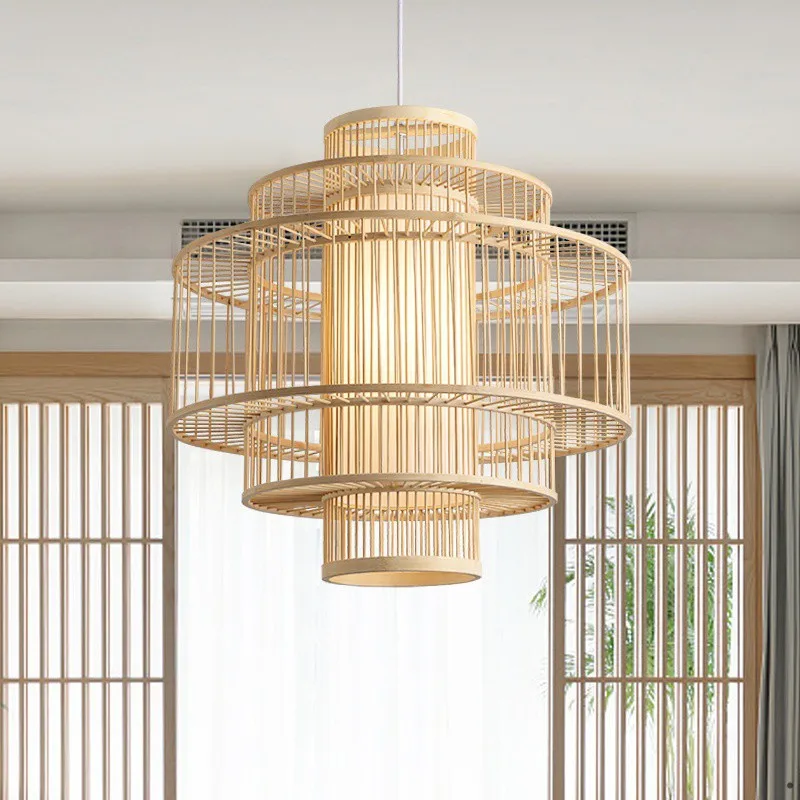 

Art hand woven bamboo ceiling chandelier, home, garden, restaurant, study, bedroom ceiling lamp decoration lamps