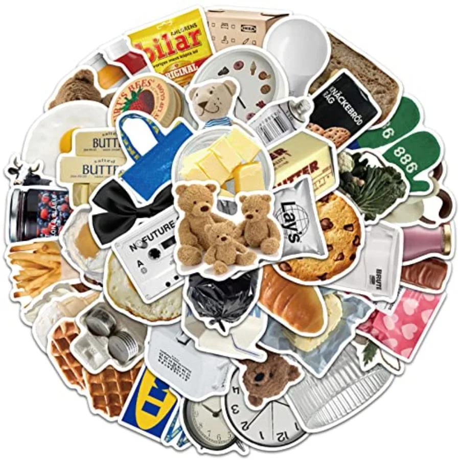 Cute Milk Cookie Stickers 50PCS Vinyl Waterproof Decals for Teens Adults Home Decor Water Bottles Laptop Scrapbook