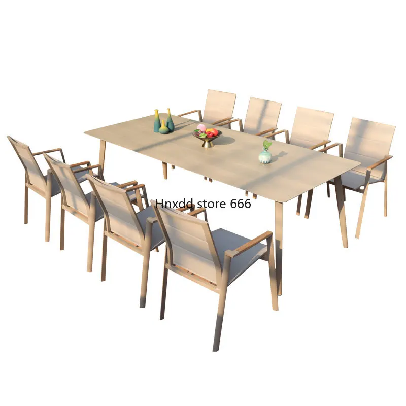 Outdoor villa courtyard open-air garden leisure aluminum alloy table and chair combination