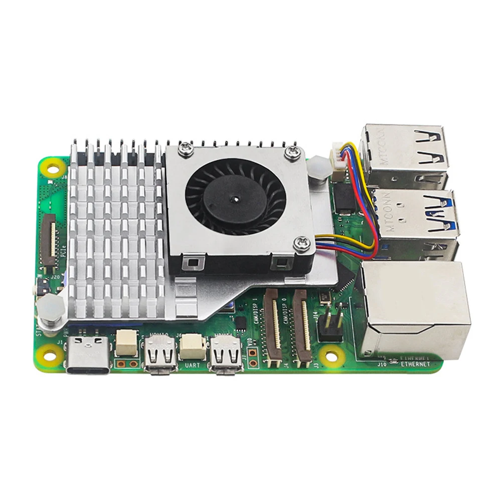 สําหรับ Raspberry Pi 5 Active Cooler หม้อน้ําฮีทซิงค์โลหะพร้อมพัดลมระบายความร้อนแบบปรับความเร็วได้หม้อน้ําทําความเย็นผู้ถือที่เข้ากันได้
