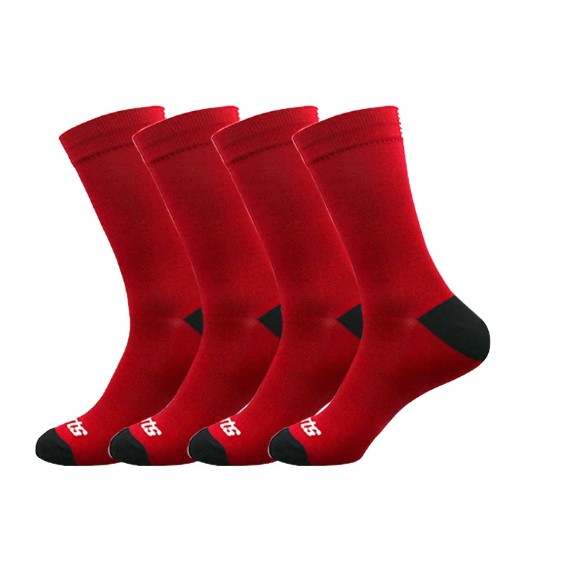 4 pairs New men\'s and women\'s compression socks outdoor sports socks cycling race riding socks moisture wicking mid-calf socks