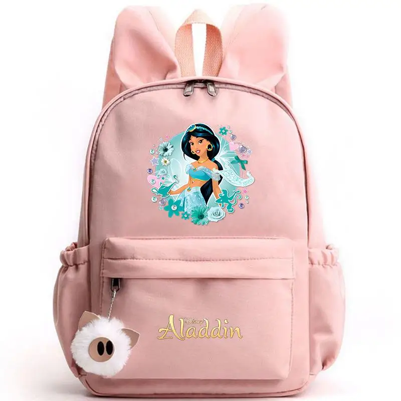 

Aladdin Jasmine Princess Backpack for Girl Boy Student Teenager Rucksack Women Casual School Bags Travel Rabbit Ears Mochila