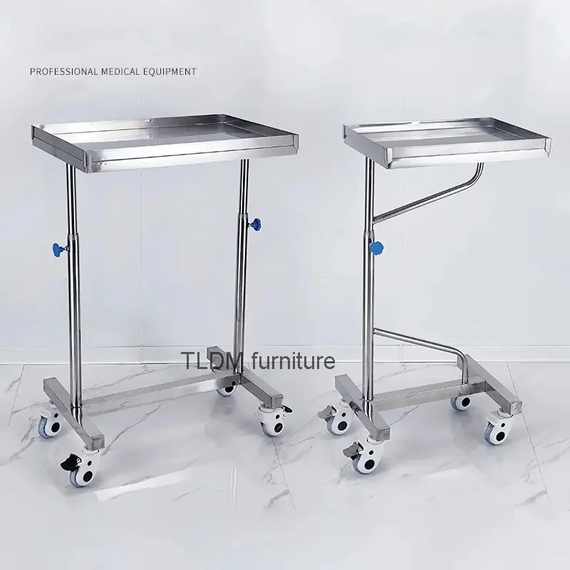 

Thickened Stainless Steel Trolley Medical Rack Barber Shop Trolley Hospital Surgery Tray Trolley Beauty Salon Auxiliary Cart