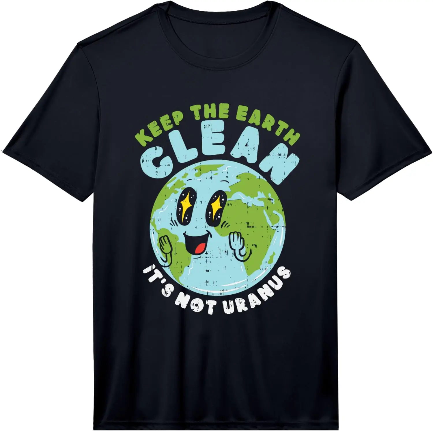 Camiseta para hombre Globe Keep The Earth Clean It's Not Uranus con cita divertida sobre el planeta, 100% algodón, camiseta de manga corta Y2K de moda, suave, de secado rápido y que absorbe la humedad; Ideal para deportes o uso informal; Excelente regalo para Navidad o Halloween. Ecológico.
