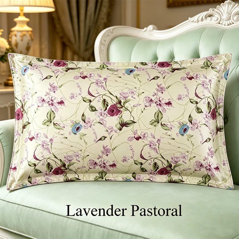 Handmade 100% Nature Mulberry Silk Pillowcase: 19 Momme 6A Grade, Silk Printed Flower Pillowcases Pillow Cases Envelope Closure