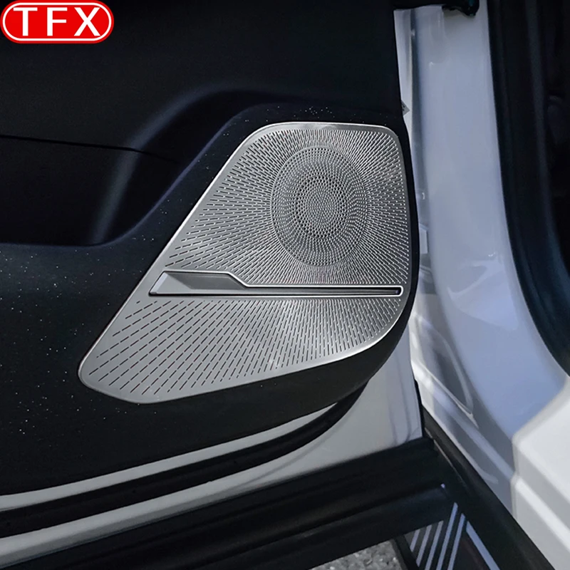 

For Geely Cityray 2024 2025 Car Styling Speaker Cover Stickers Stainless Steel Audio Frame Auto Modified Accessories