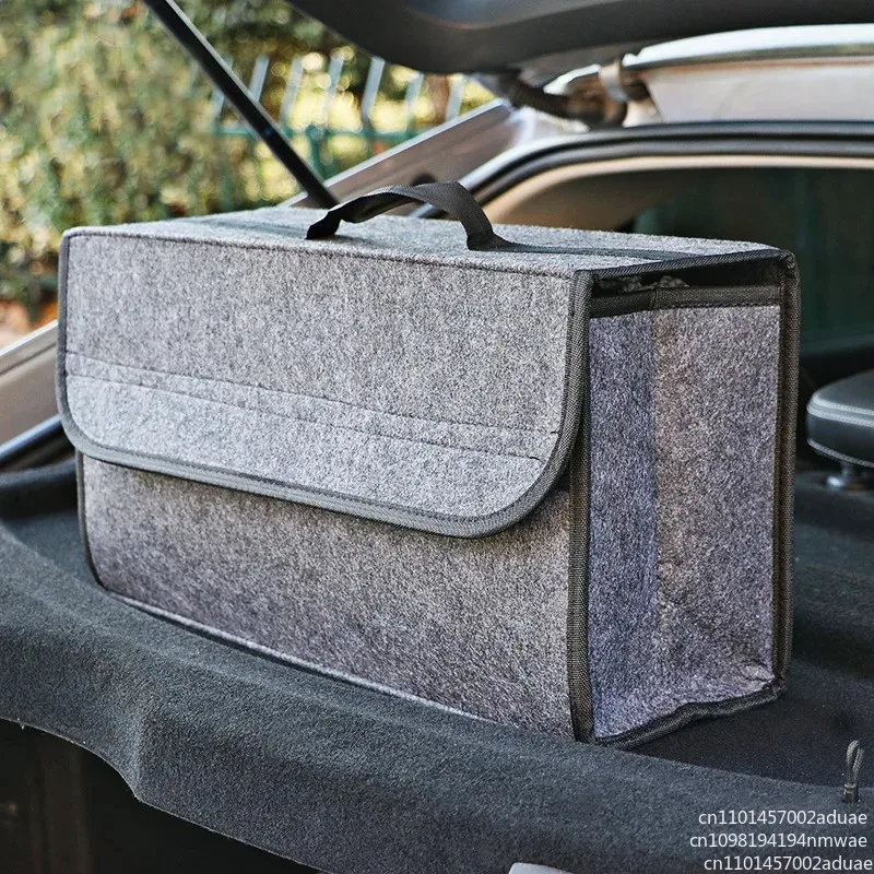 Car Trunk Organizer Car Organizer Bag Soft Felt Storage Box Car Storage Bag Large Anti Slip Compartment Boot Storage Accessories