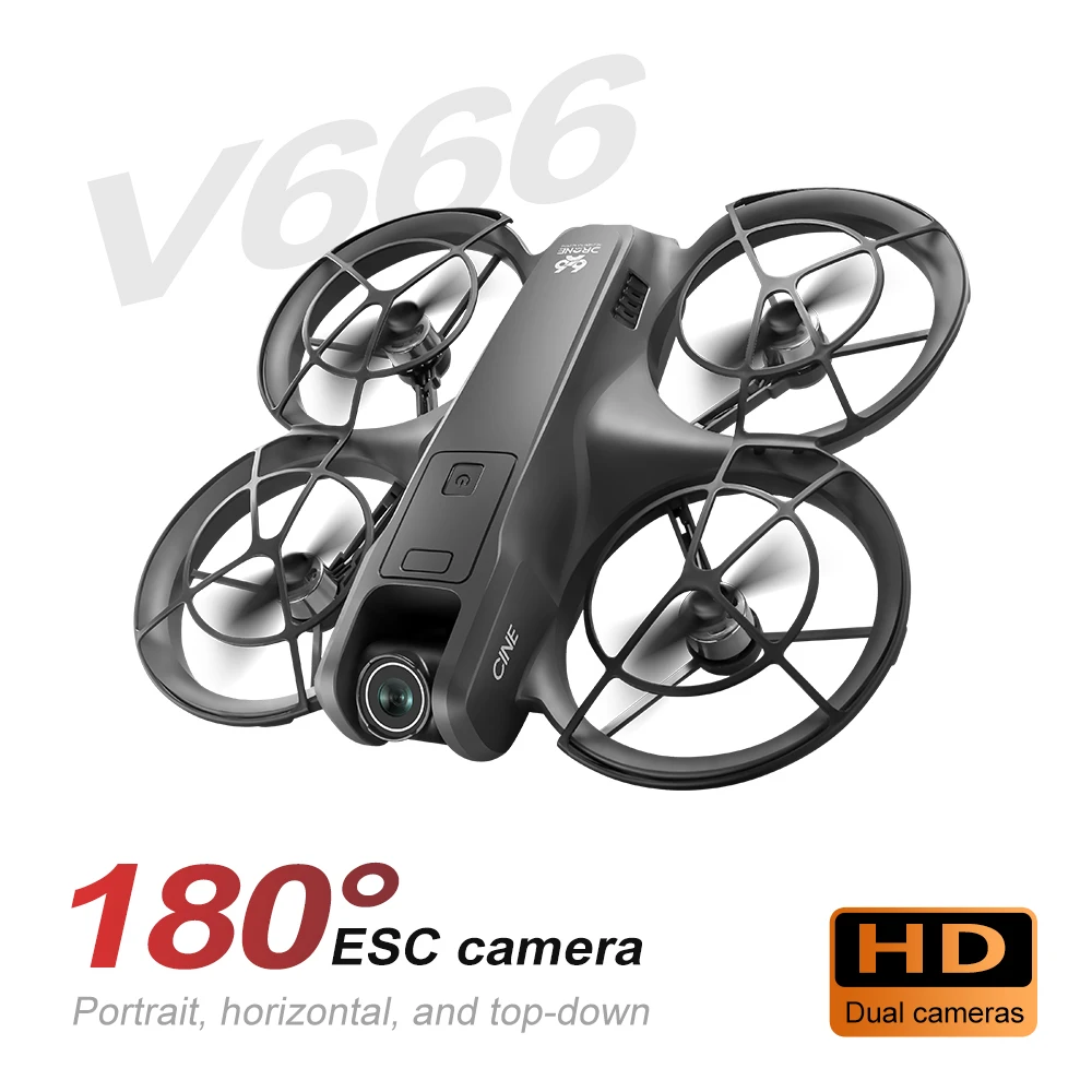 NEW V666 미니 RC 드론 8K HD 카메라 6축 자이로 헤드리스 모드 360 플립 쿼드콥터 어린이 장난감 야외 비행에 적합한 선물
