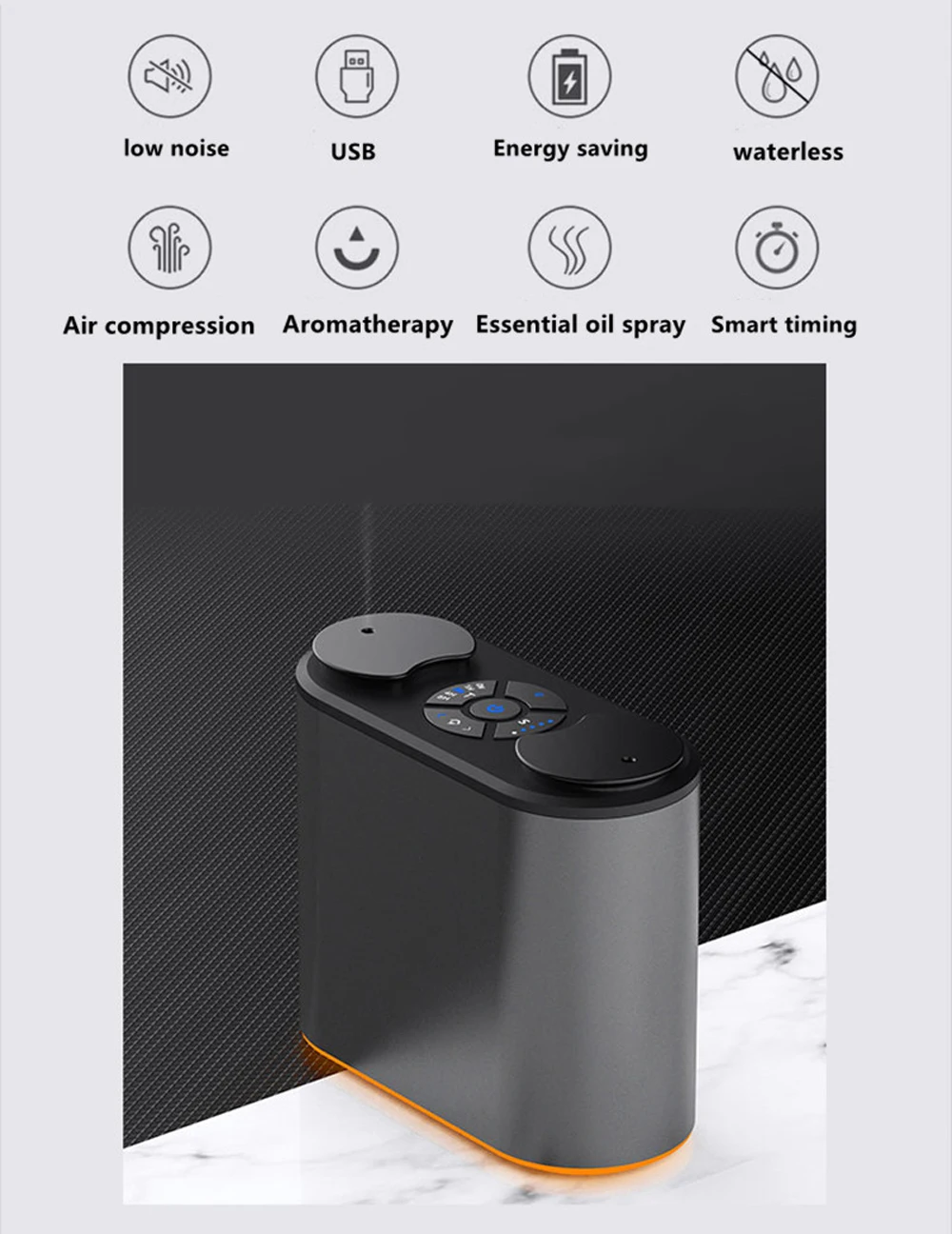 Wasserloser Aroma-Diffusor, Aromatherapie-Diffusor für ätherische Öle, USB-Aluminium-Duftvernebler, Diffusor, Luftbefeuchter für Zuhause, Hotel – Detail 11