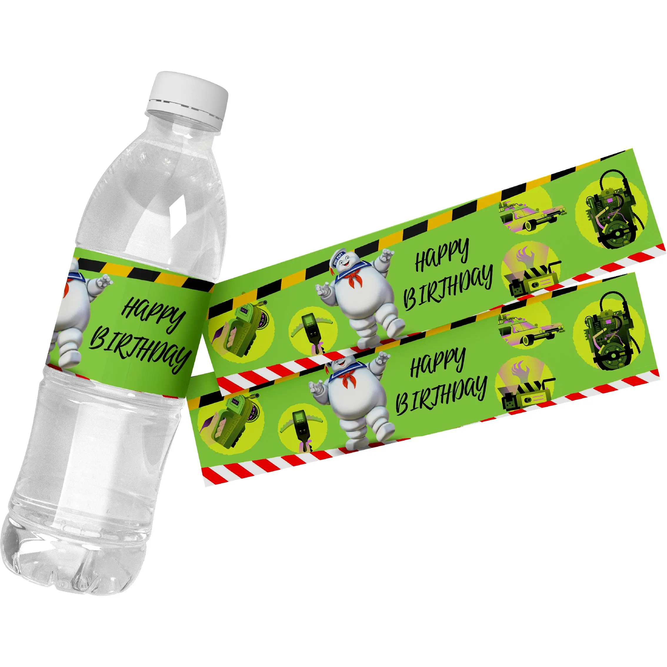 24pcs Ghost Busters Water Bottle Stickers Labels Kids Birthday Party Water Bottle Wrapper Baby Shower Ghost Busters Theme Party