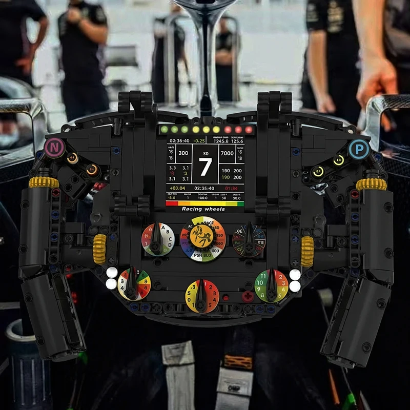

Simulation Steering Wheel Formula Car MOC Building Blocks Sets Grand Prix Racer Creative Toys Gifts for Adult Boys Home Decor
