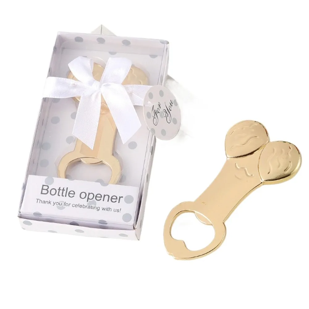 Funny Pennis Shape Bottle Opener Wedding Bachelorette Party Girls Night Out Party Decoration Favor Gifts Golden Color