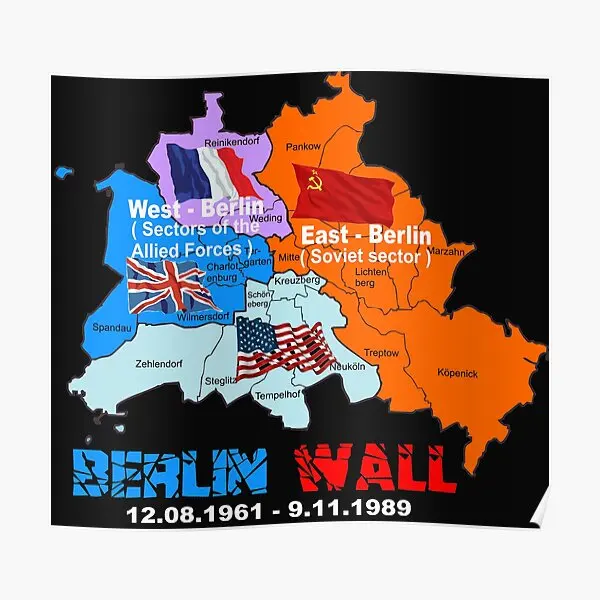 Berlin Wall 1961 1989  Poster Decor Painting Home Mural Funny Picture Wall Modern Art Decoration Print Vintage Room No Frame