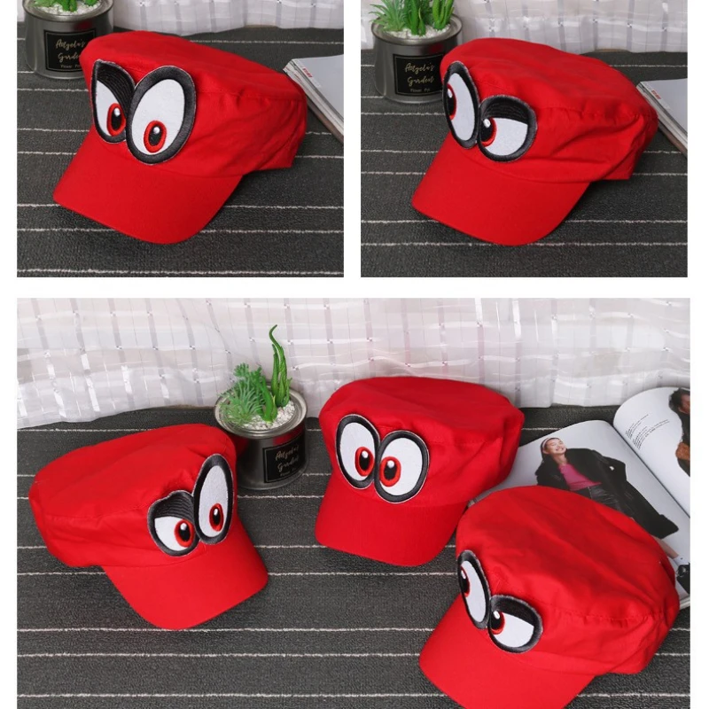 Gorra de béisbol unisex para adultos, divertida, con ojos grandes, estilo Odyssey, para cosplay de Super Luigi Brothers, del anime y videojuego.