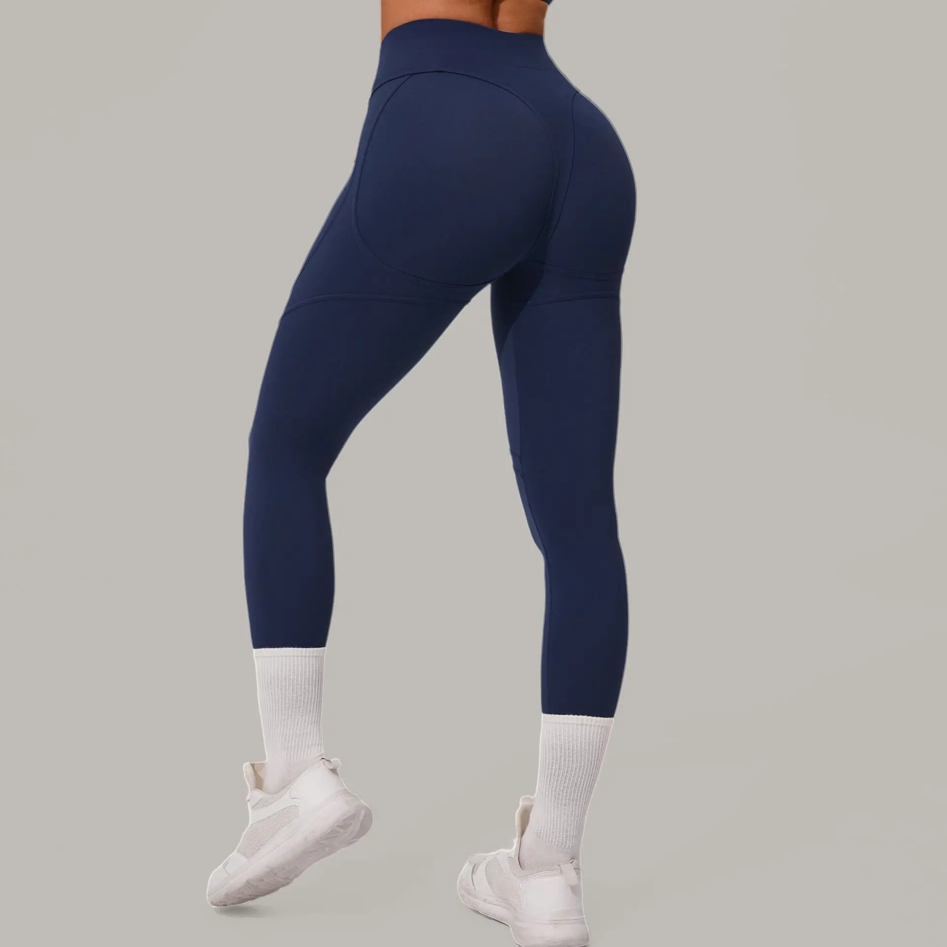 High Waisted Butt Lifting Brushed Yoga Legging Quick-Dry Running Fitness Pant Waist Butt-Enhancing Tight Fitting Sport Pants