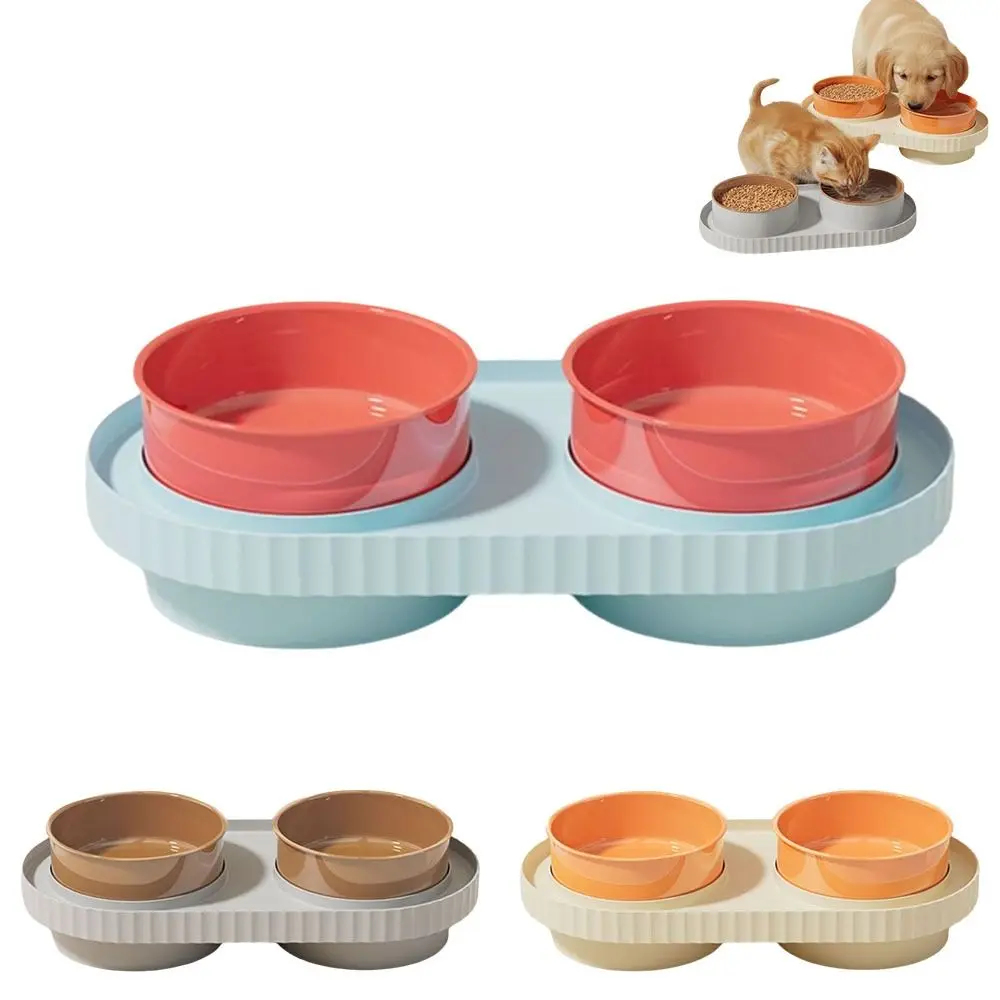 Cuenco de plástico para mascotas a la moda, cuencos para gatos fáciles de limpiar a prueba de fugas, plato de comida para mascotas, suministros para mascotas