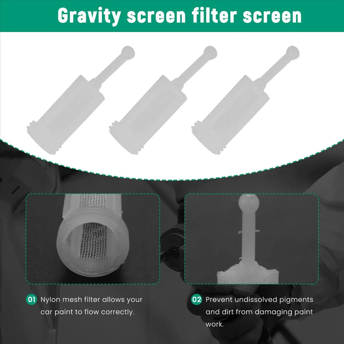 #35Q 24 Pcs Universal Fine Mesh Disposable gravitation Spray-Gun Strainer,paint filter,(PE + PA)