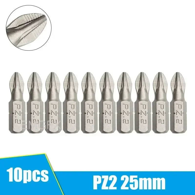 Imagem -06 - Conjunto de Brocas Hexagonais Phillips de 25 mm Mini Pontas de Chave de Fenda Antiderrapantes para Cabeça de Lote de Broca Ph1 Ph2 Ph3 Pz1 Pz2 Pz3 com 10 Peças