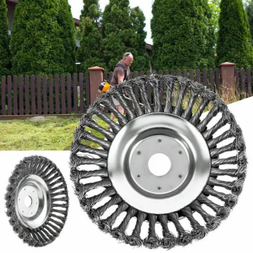 

Garden Brush Steel Wire Wheel Trimmer Brush Grass Derusting Weeding Wheel