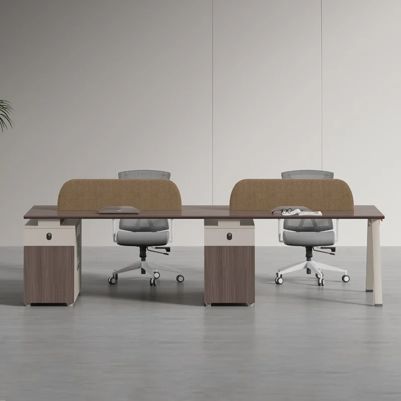 

Office desk and chair combination simple modern four-person staff workstation office screen card seat computer table