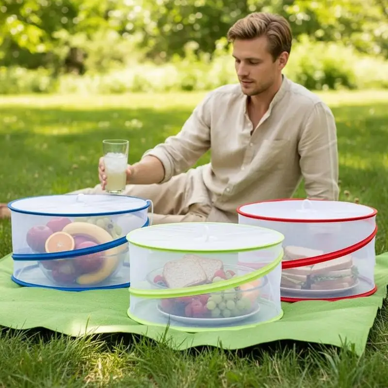 Fly Proof Mesh Food Cover Reusable Foldable Dome for Kitchen Picnic BBQ Cake Fruit Food Protector