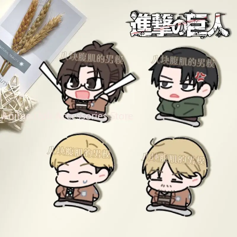 애니메이션 브로치 진격의 거인 행제 조에 리바일 아커만 아크릴 배지 만화 핀 DIY 장식 백팩 옷 액세서리