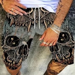 New Men's Beach Pants Clawbones 3D Printed Men's Shorts Summer Casual Breathable Shorts Men's Clothing Bermuda Men's Shorts