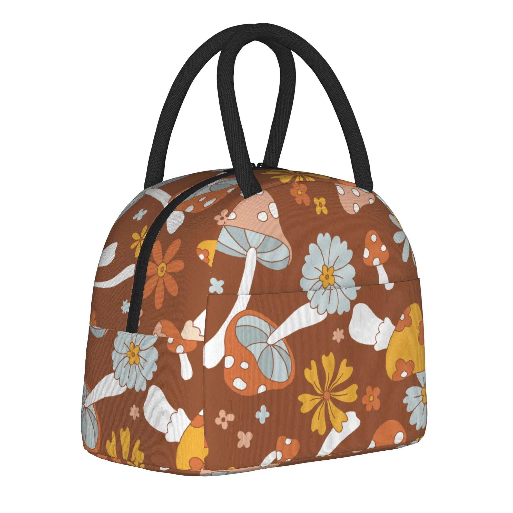 Cartoon Mushroom  Insulated Lunch Bag Cooler Bag Meal Container High Capacity Tote Lunch Box Girl Boy Office  Travel