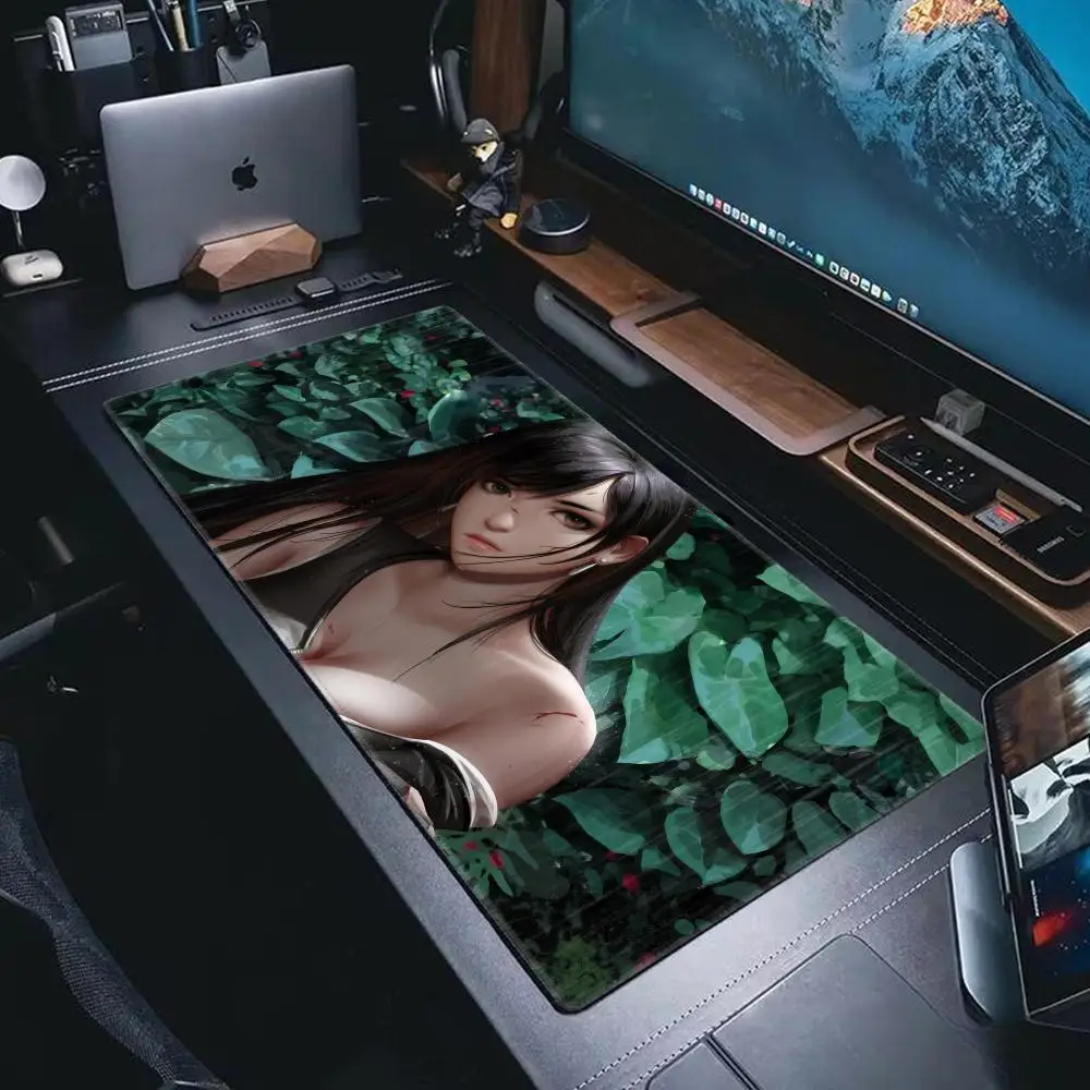 90x40 FINAL FANTASY VII Tifa Lockhart Large Mousepad Xxl Gaming Accessories Office Gamer Keyboard Desk Mat Accessories Mouse Pad