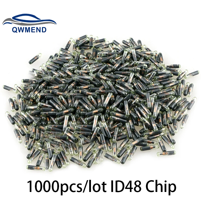 

QWMEND 1000pcs/lot Car Key Chip Blank OEM ID48 Chip Auto Transponder Chip Glass ID 48 Unlock Chip For V W Seat Skoda For Audi