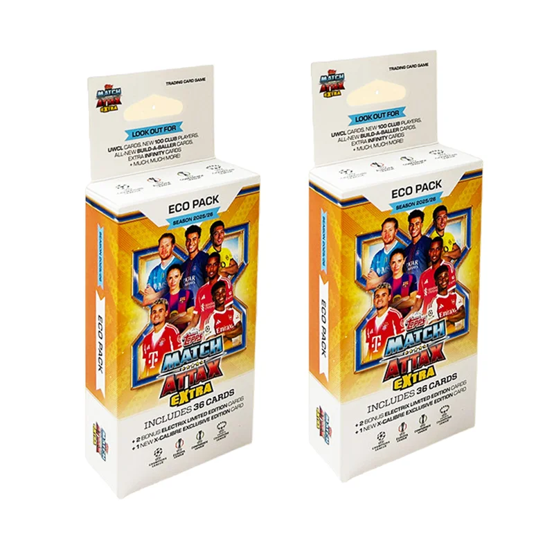 Nueva Temporada 2026 Topps UCC Match Attax Eco Pack, Cartas de Edición Limitada, Colección de Cartas de Juego, Caja Completa, Serie de Cartas de Estrellas de Fútbol