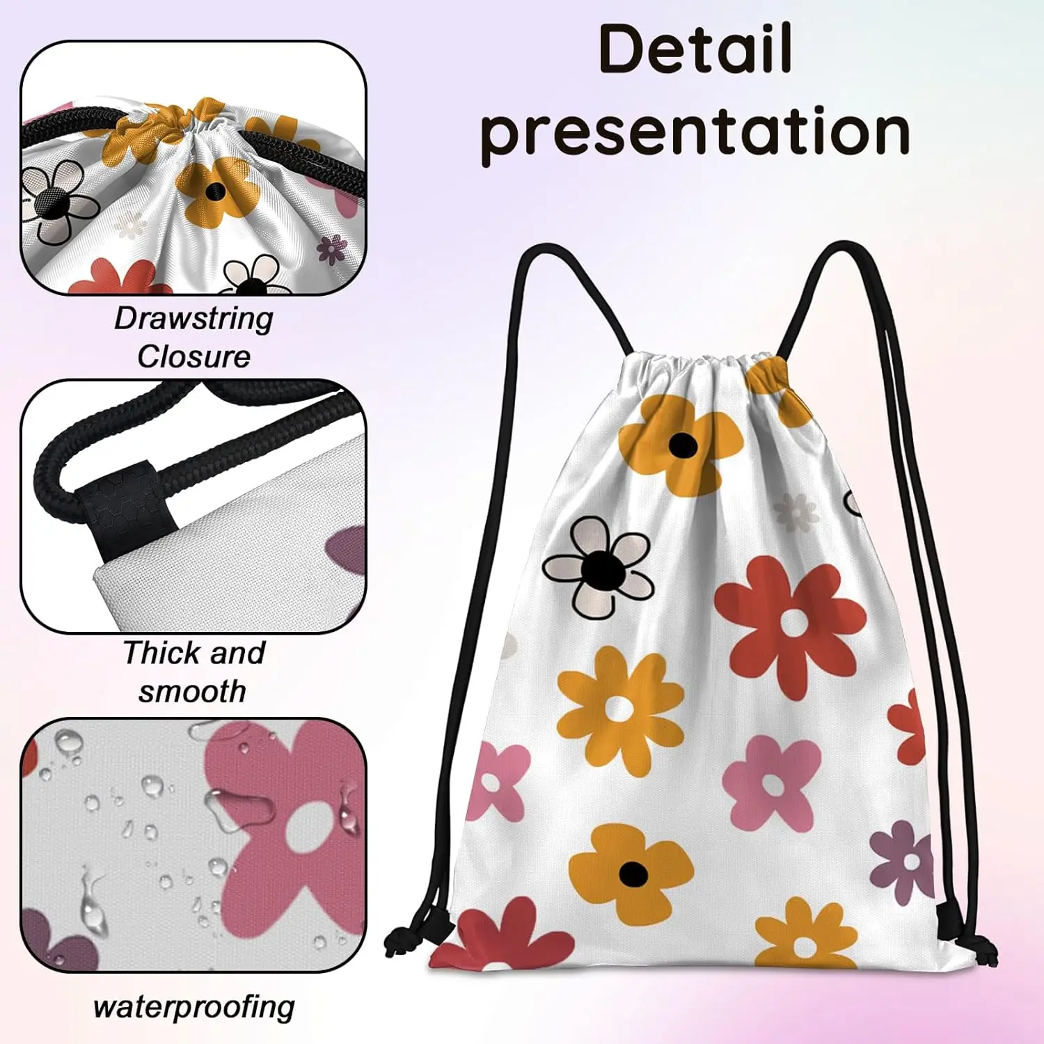 Mochila con cordón, bolsas deportivas con cordón para nadar, mochila estética impermeable para mujeres unisex, playa