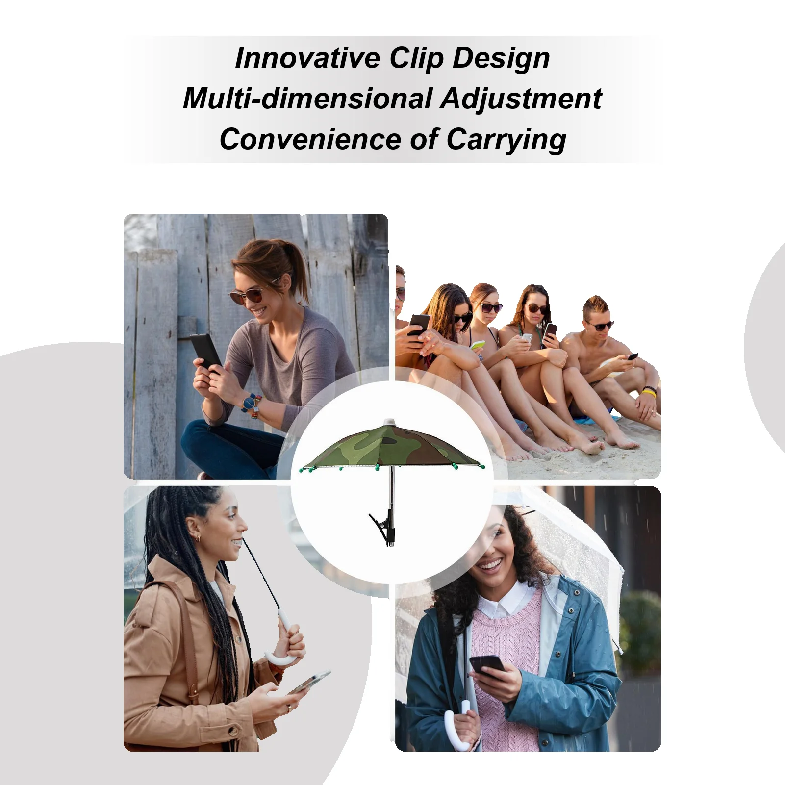 

Креативная мини-подставка для телефона-зонта, защита от солнца, зажим для телефона на угол зонтика, регулируемый антибликовый защитный чехол от ультрафиолета