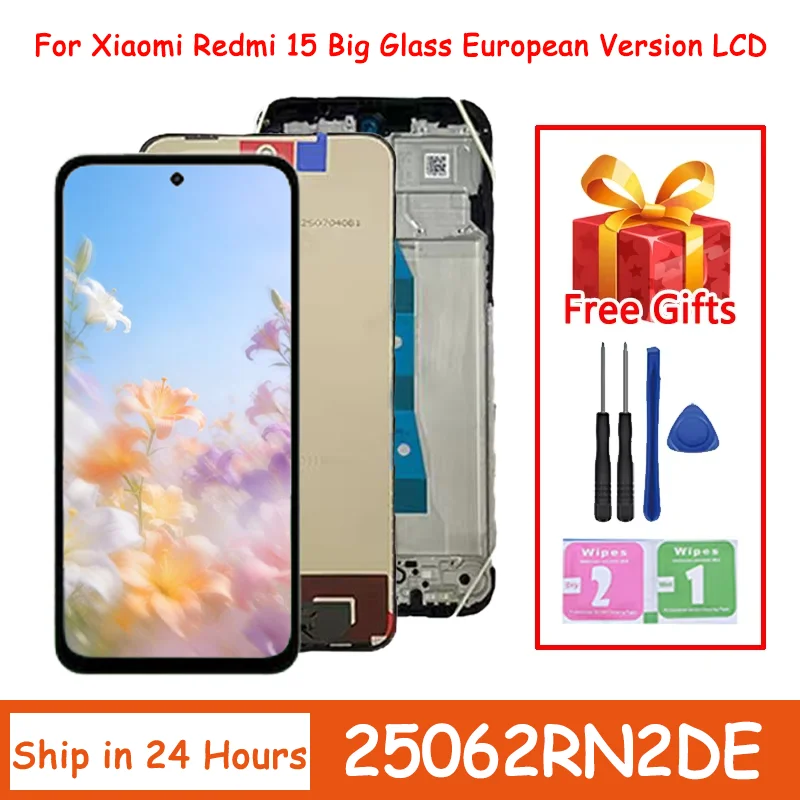 IPS LCD For Xiaomi Redmi 15 Big Glass European Version LCD 25062RN2DE Display Touch Screen Digitizer Assembly